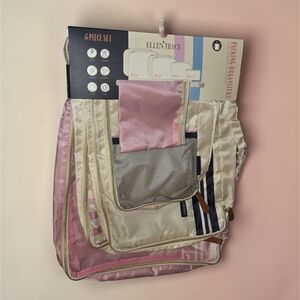 Ellen Tracy 6-Piece Packing Organizer Set, 2 Large, 2 Med, 1 Small, 1 Pouch, NWT